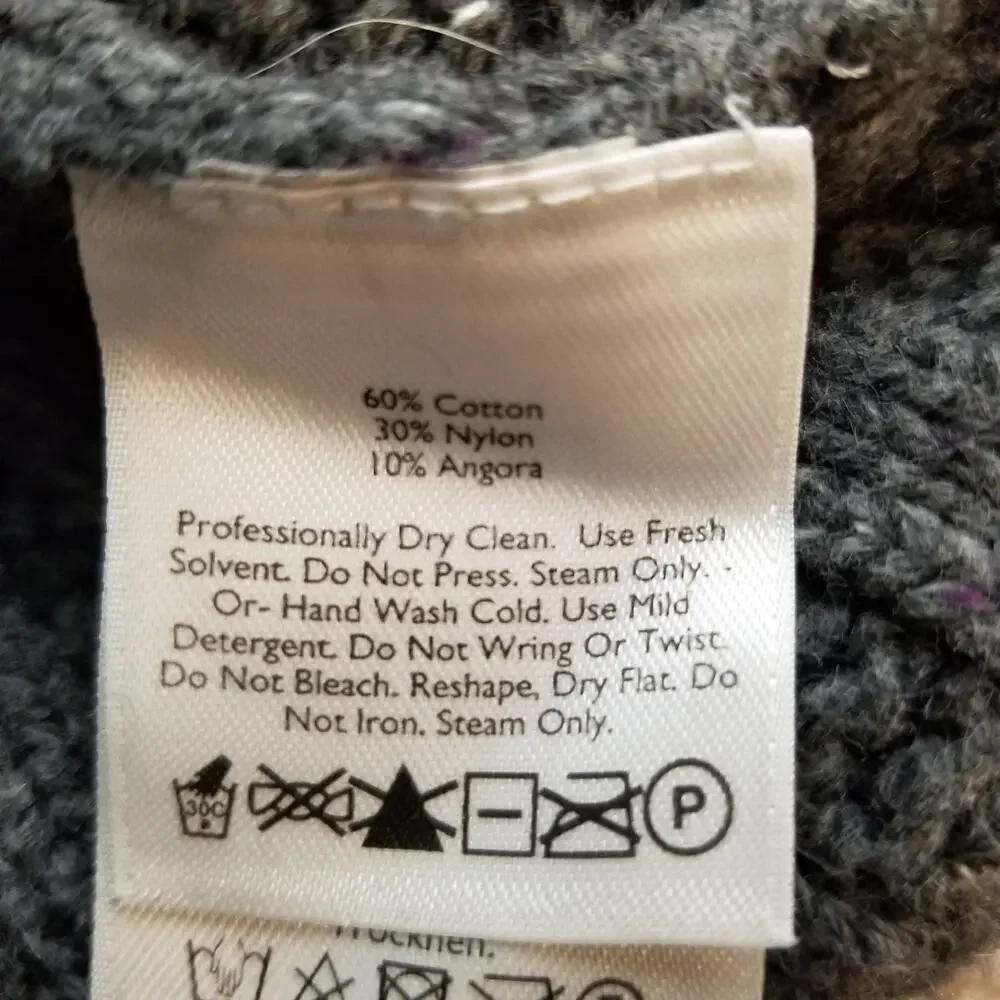 Eddie Bauer Gray Ribbed Cotton Blend Grandpa Cardigan Size L Large